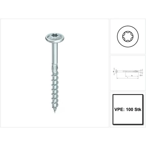 HECO SCHRAUBEN HECO TOPIX Plus Vis à Bois Professionnelle 6.0 X 180 Mm, Filetage Partiel , Tête Ronde Large, T-Drive, Galvanisé Bleu, A3K, 100pcs ( 61176) 1 HECO SCHRAUBEN HECO TOPIX Plus Vis à Bois Professionnelle 6.0 X 180 Mm, Filetage Partiel , Tête Ronde Large, T-Drive, Galvanisé Bleu, A3K, 100pcs ( 61176)