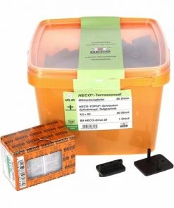 HECO SCHRAUBEN HECO Set De Fixations Pour Terrasse, 80 Pcs + Vis Pour Plancher HECO TOPIX 4,5 X 50 Mm HD 20 + Coffret ( 48716 ) -HECO SCHRAUBEN Soldes 2022 37273220 3