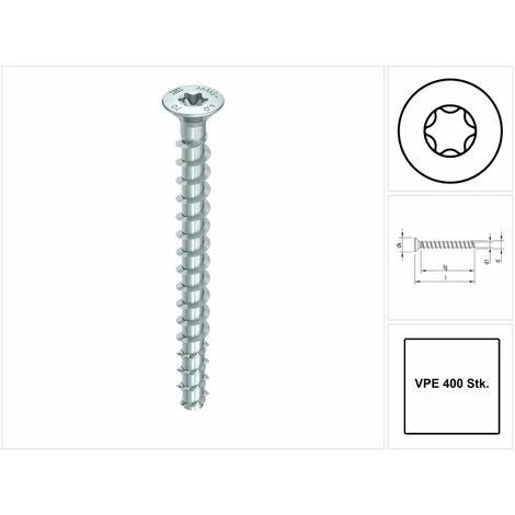 HECO SCHRAUBEN HECO MULTI MONTI Plus F Vis D'ancrage, 5,0 X 40 Mm, Vis à Béton, Tête Fraisée, T-Drive, Zingué Bleu, A2K, 400 Pcs. (2x 54265) 5 HECO SCHRAUBEN HECO MULTI MONTI Plus F Vis D'ancrage, 5,0 X 40 Mm, Vis à Béton, Tête Fraisée, T-Drive, Zingué Bleu, A2K, 400 Pcs. (2x 54265) – Image 5