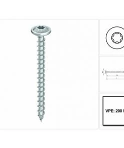 HECO SCHRAUBEN HECO TOPIX Plus Vis à Bois Professionnelle 6,0 X 80 Mm, Filetage Total, Tête Ronde Large, T-Drive, Zingué Bleu, A3K - 200 Pcs. (2x 61094) -HECO SCHRAUBEN Soldes 2022 58303754 5