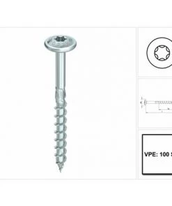 HECO SCHRAUBEN HECO TOPIX Plus Vis à Bois Professionnelle 8,0 X 220 Mm, Filetage Partiel, Tête Ronde Large, T-Drive, Zingué Bleu, A3K - 100 Pcs. (2x 61330) -HECO SCHRAUBEN Soldes 2022 58303755 4