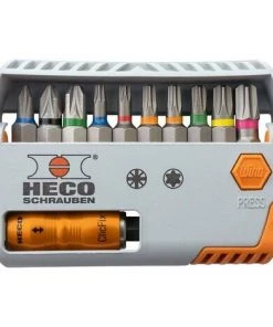 HECO SCHRAUBEN Bit-Selector HECO Et POZI DRIVE Avec Codage Couleur 11-PC.